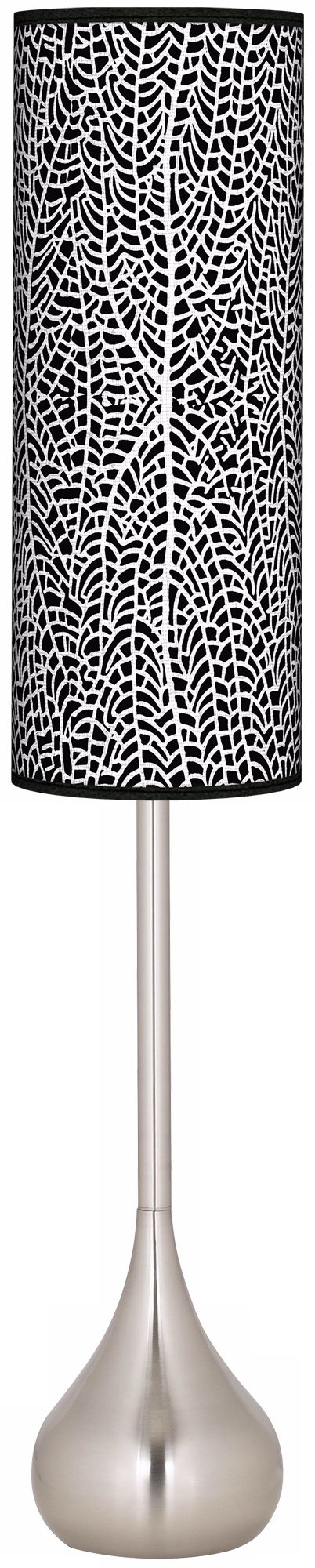 Stacy Garcia Seafan Black Giclee Teardrop Torchiere Floor Lamp