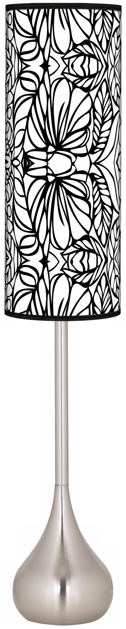 Jungle Moon Giclee Teardrop Torchiere Floor Lamp