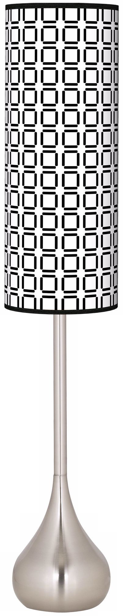 Open Grid Giclee Teardrop Torchiere Floor Lamp