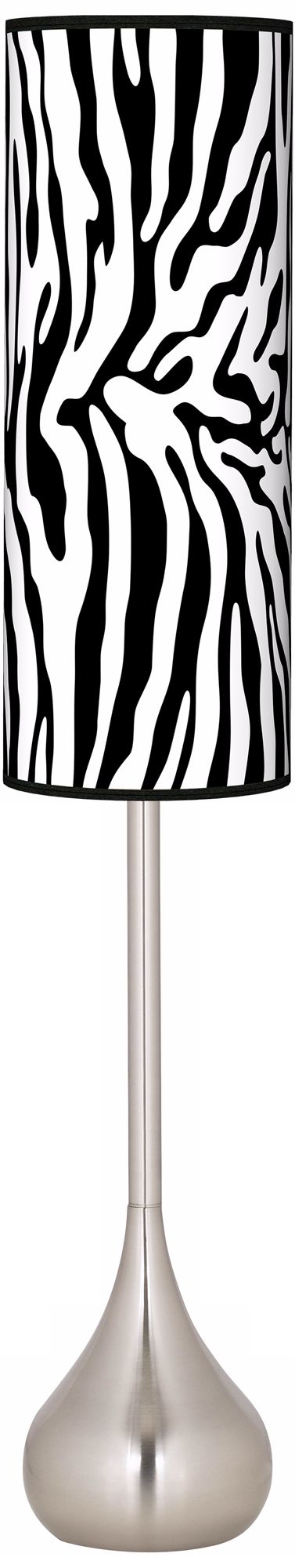Safari Zebra Giclee Teardrop Torchiere Floor Lamp