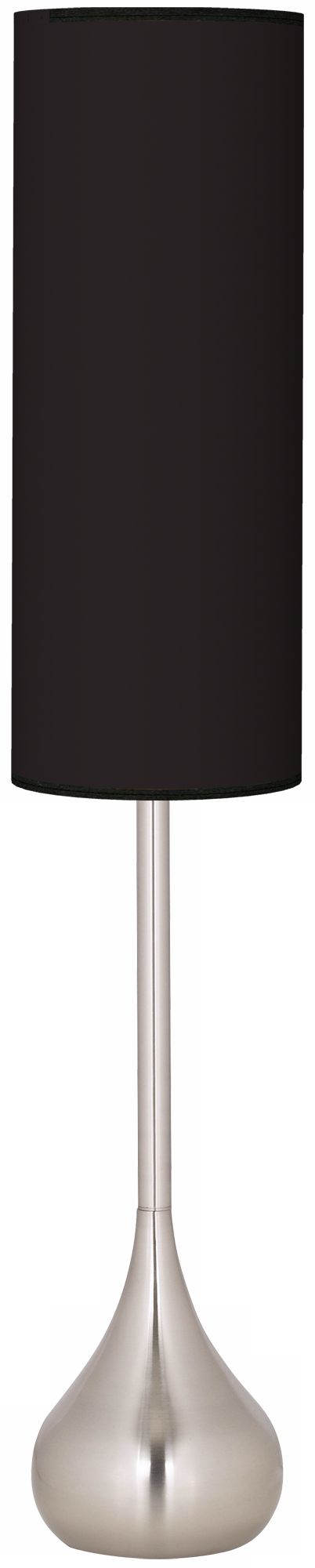 All Black Giclee Teardrop Torchiere Floor Lamp