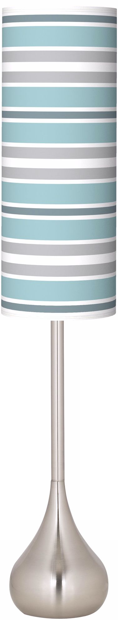 Multi Color Stripes Giclee Teardrop Torchiere Floor Lamp