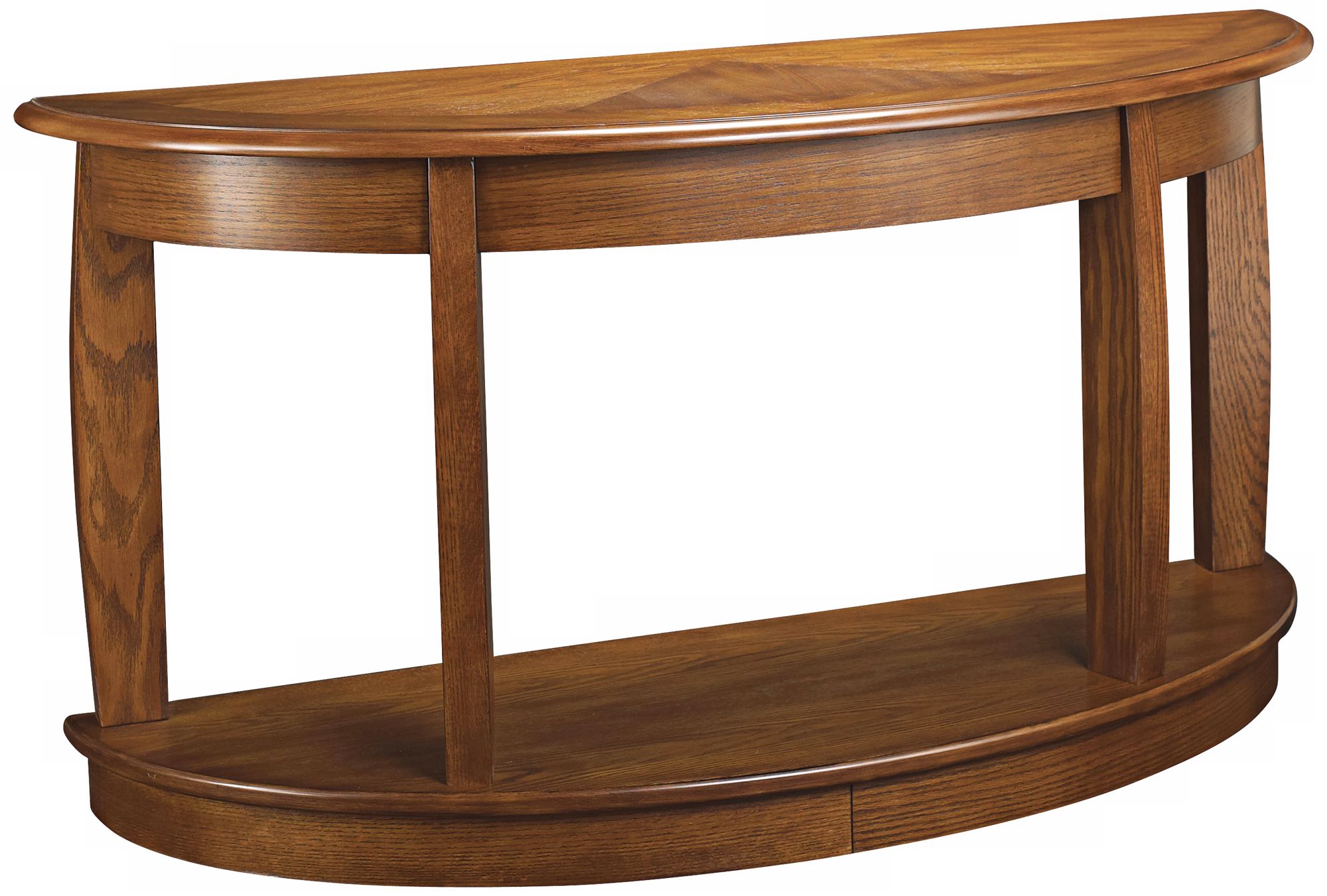 Ascend Demilune Medium Oak Finish 56" Wide Sofa Table