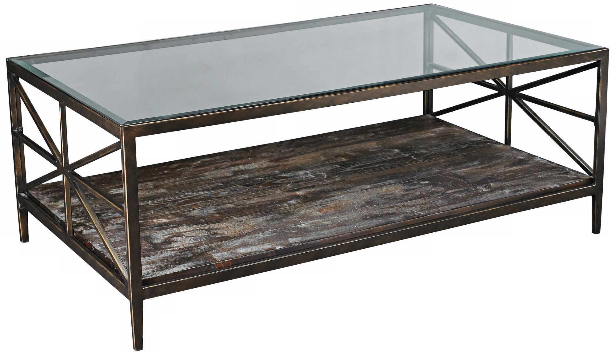 Crossnore Glass Top 48" Wide Rectangular Cocktail Table