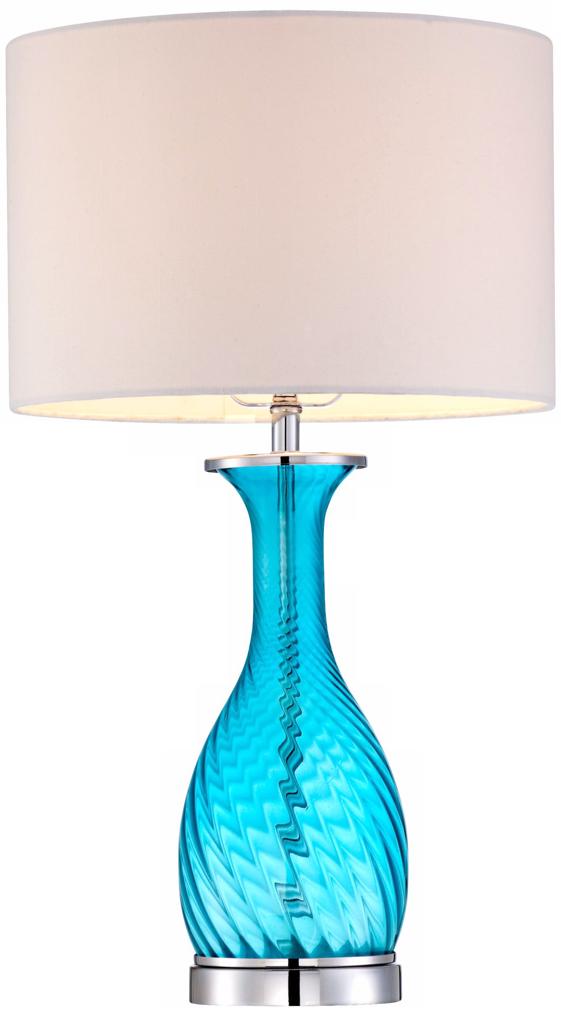 Blue Swirl Glass Table Lamp