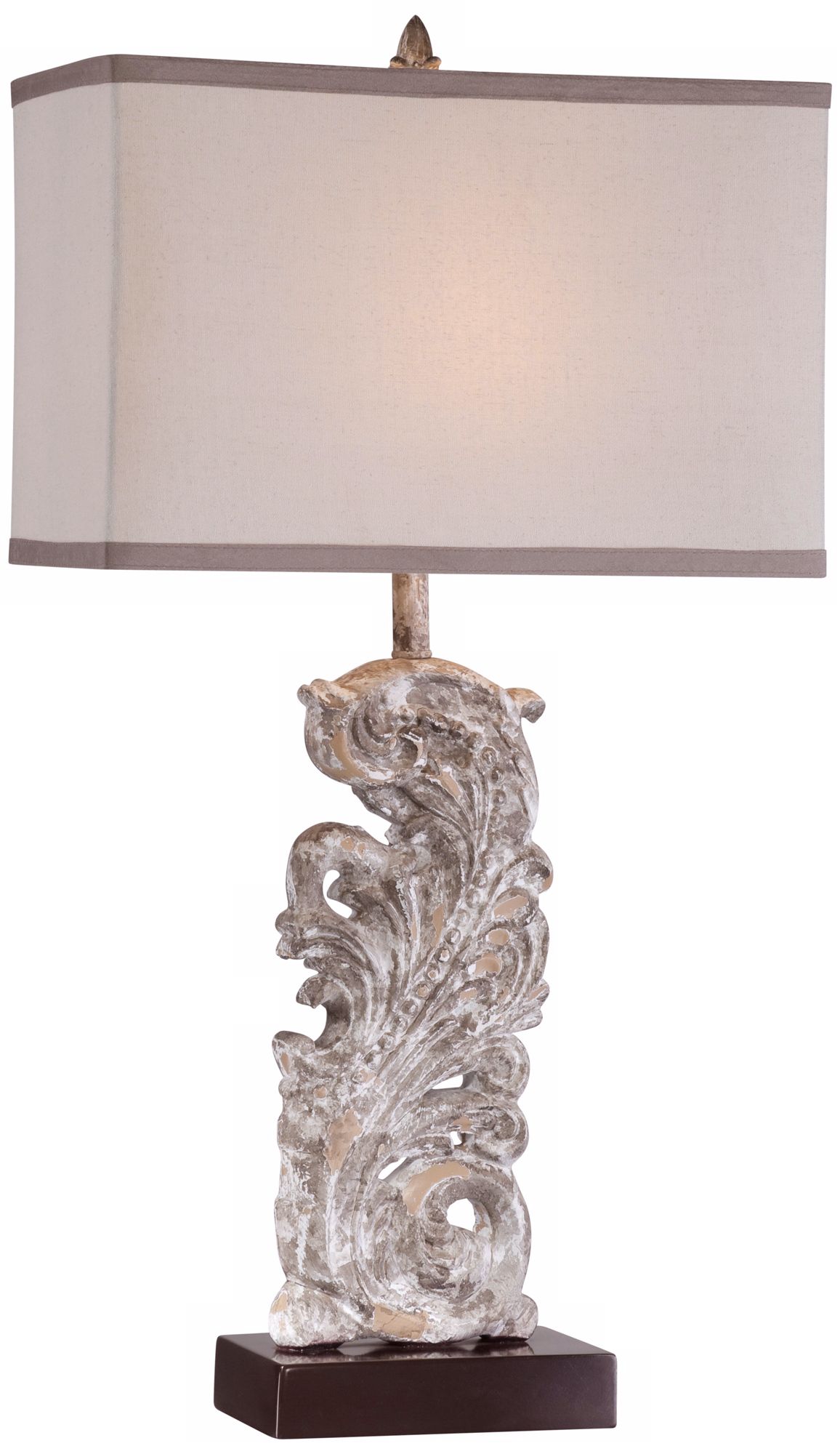 Distressed White Artifact Table Lamp