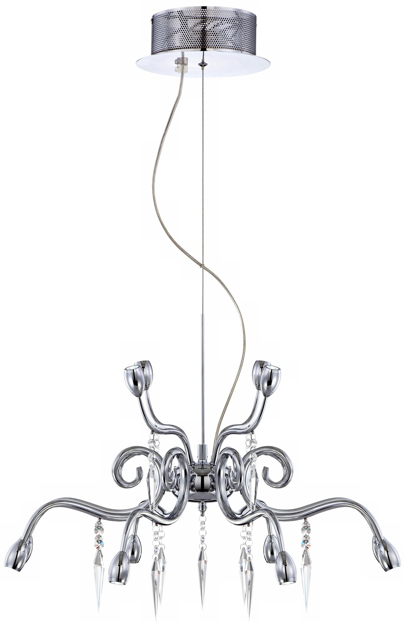 Octopus Arms Chrome Finish LED Pendant Chandelier