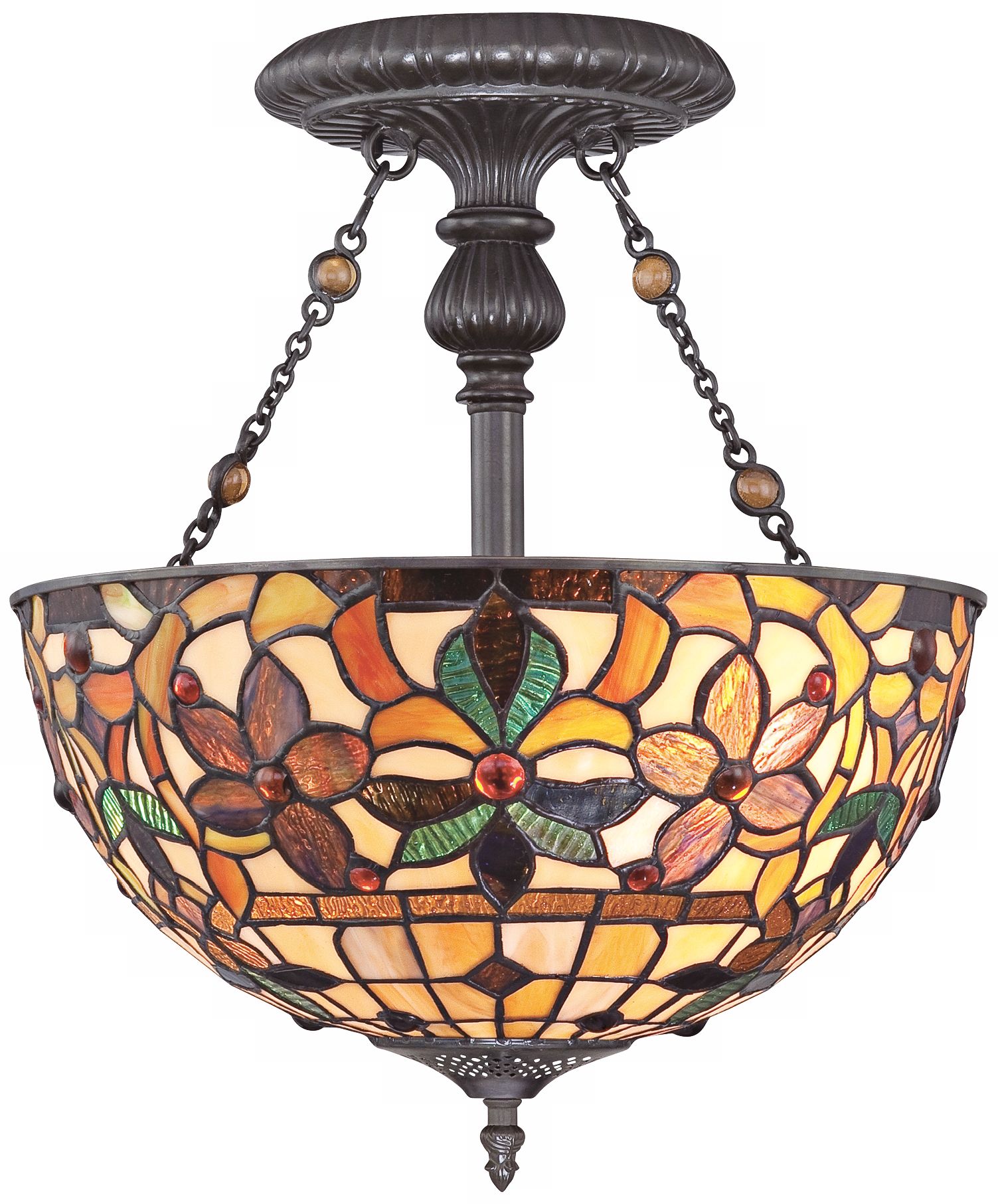 Quoizel Kami 14" Wide Tiffany Style Ceiling Light