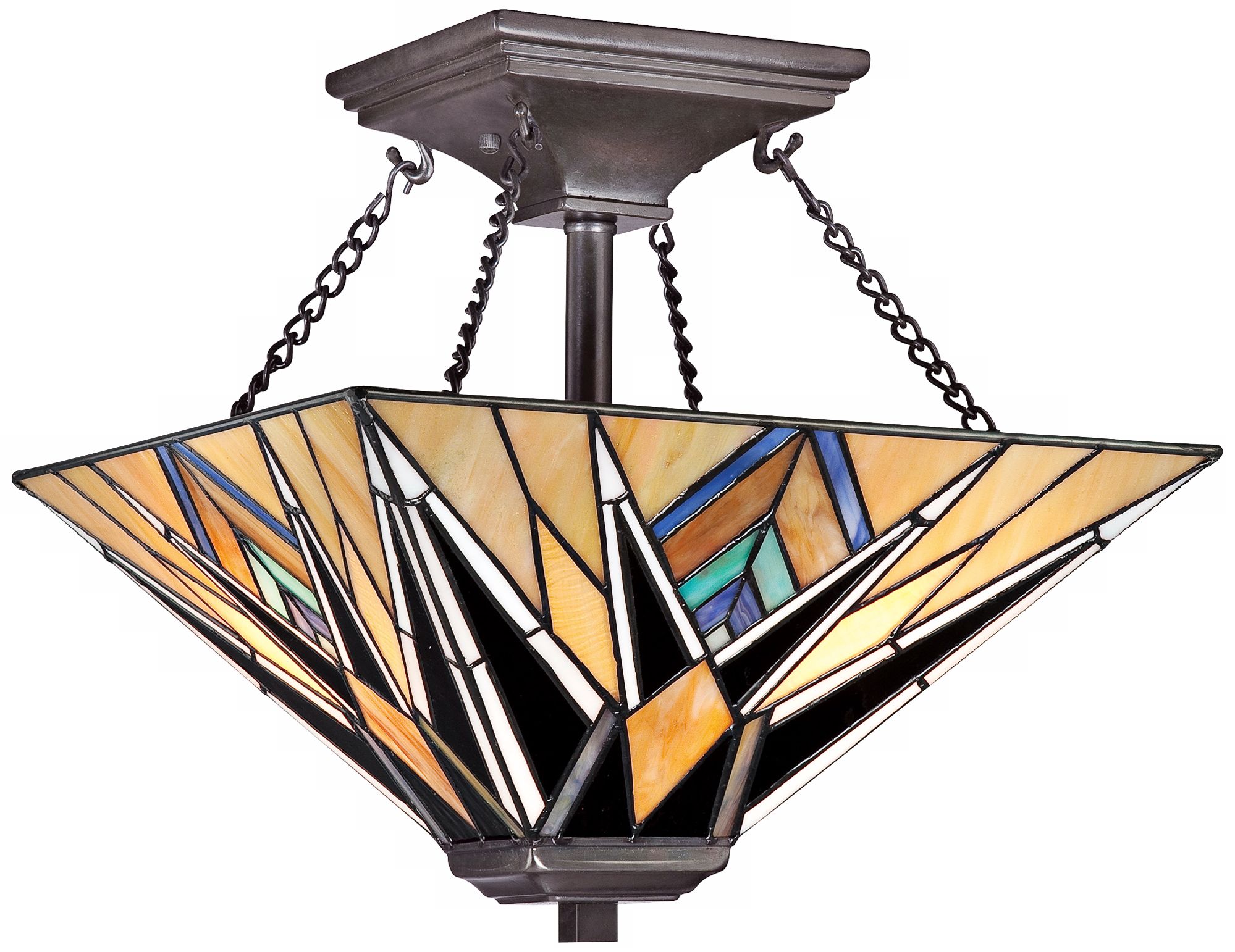 Quoizel Falcon 14" Wide Tiffany Style Ceiling Light