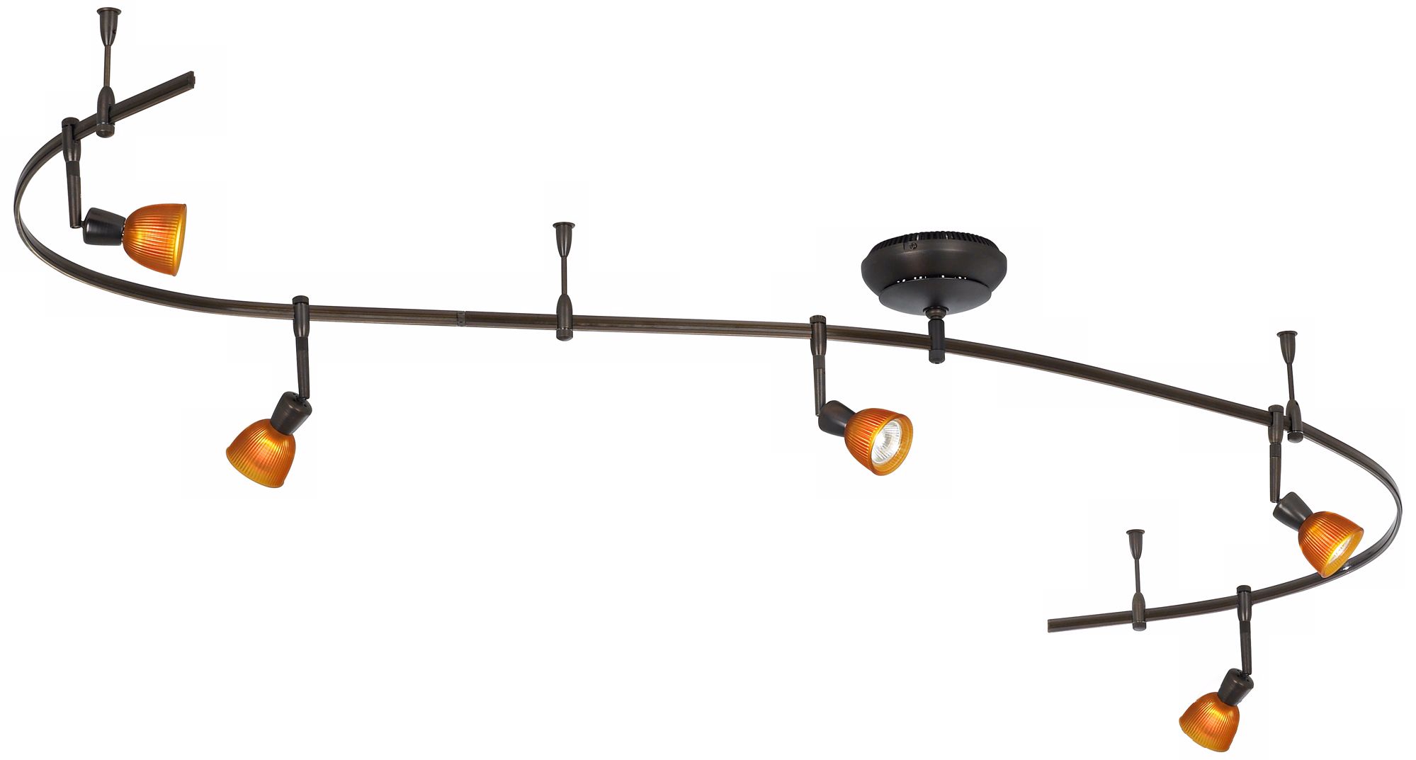 Juno Fluted Gemini Vintage Bronze  5-Light Track Fixture