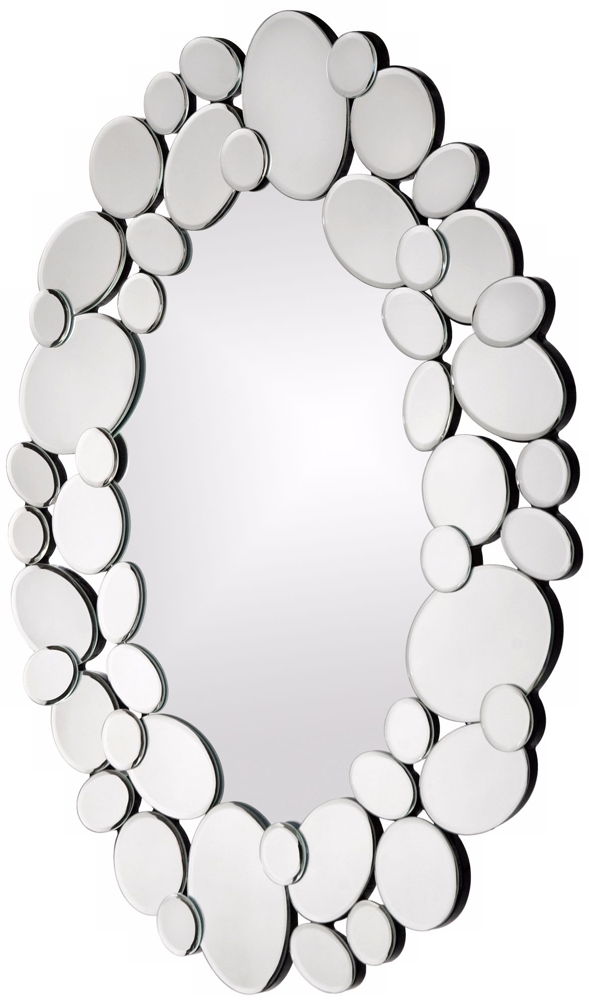 Stratus Mirrored Pebbles 22" High Oval Wall Mirror