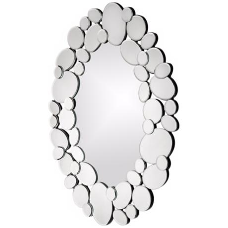 Stratus Mirrored Pebbles 22" High Oval Wall Mirror