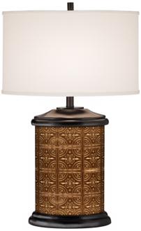 Copper Tile Giclee Art Base Table Lamp R2109 R7226