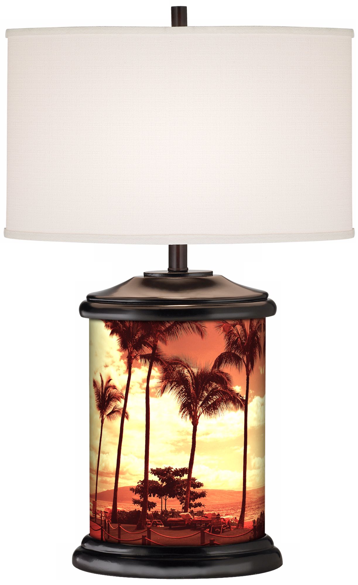 Tropical Vista Giclee Art Base Table Lamp