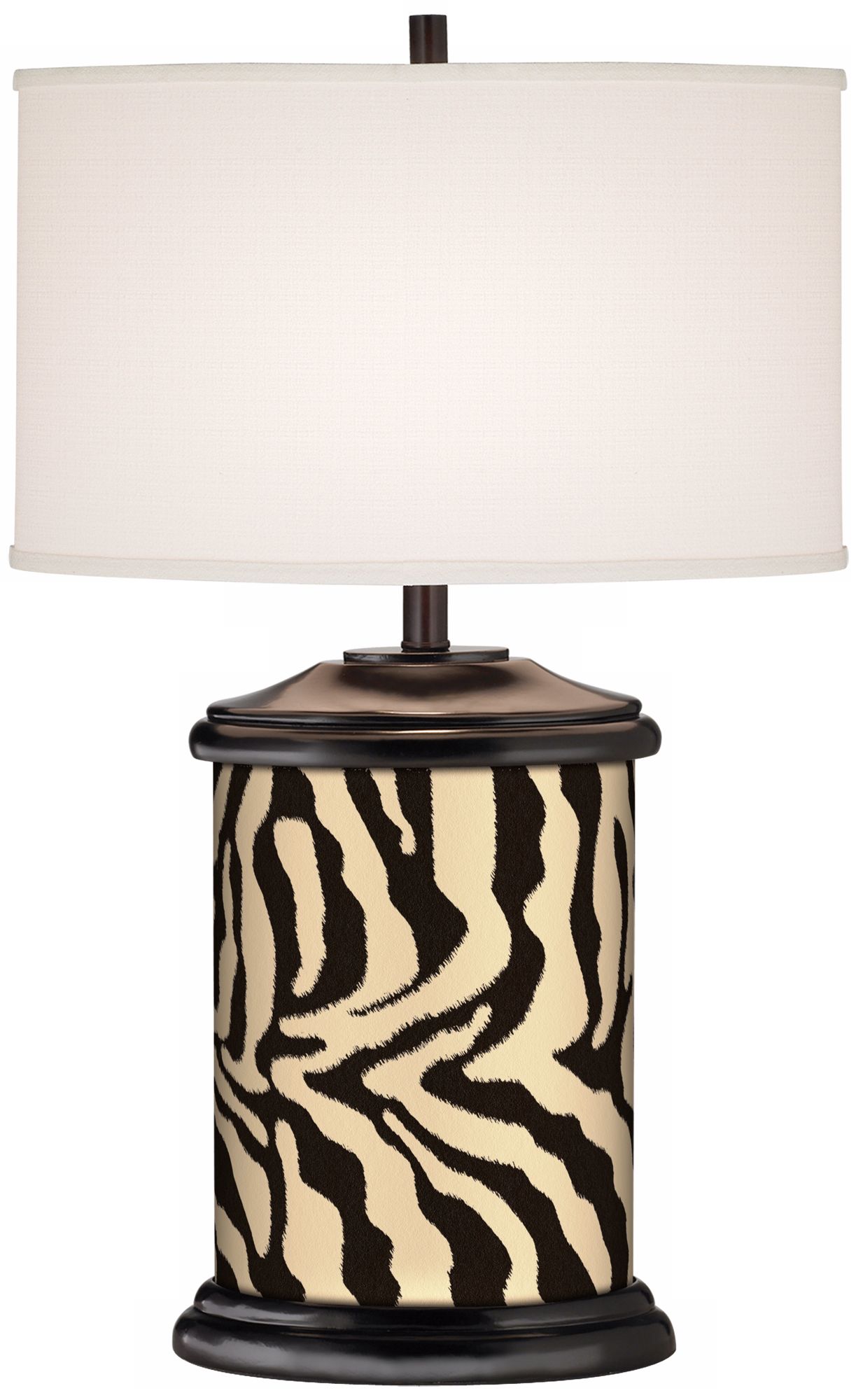 Safari Zebra Brown Giclee Art Base Table Lamp