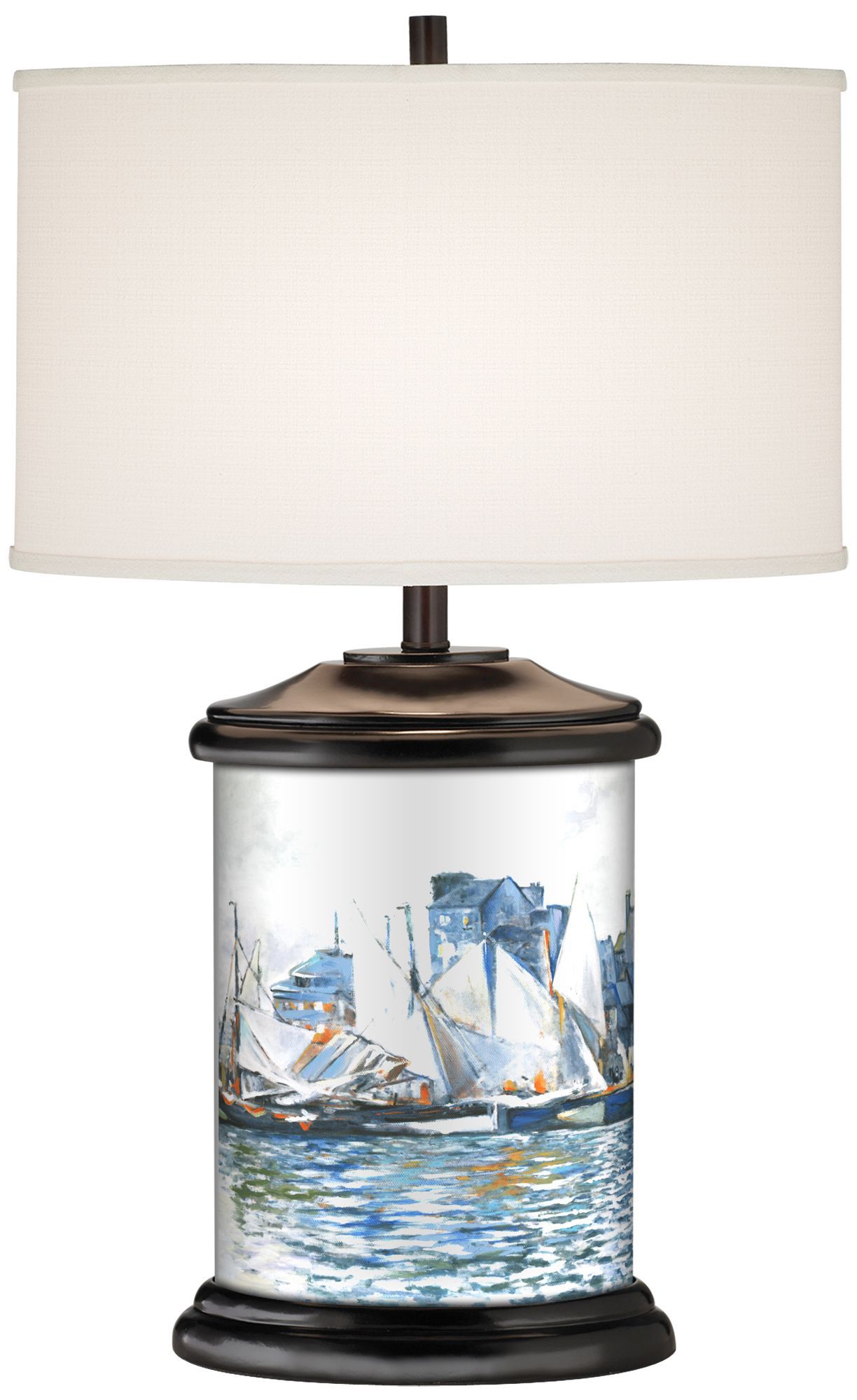 Regatta D’Azur Giclee Art Base Table Lamp