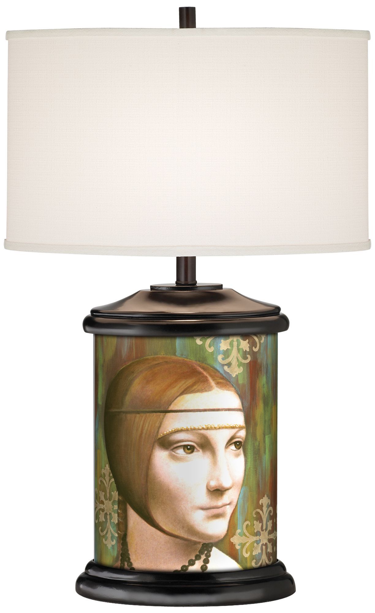 The Mystery Glance Giclee Art Base Table Lamp