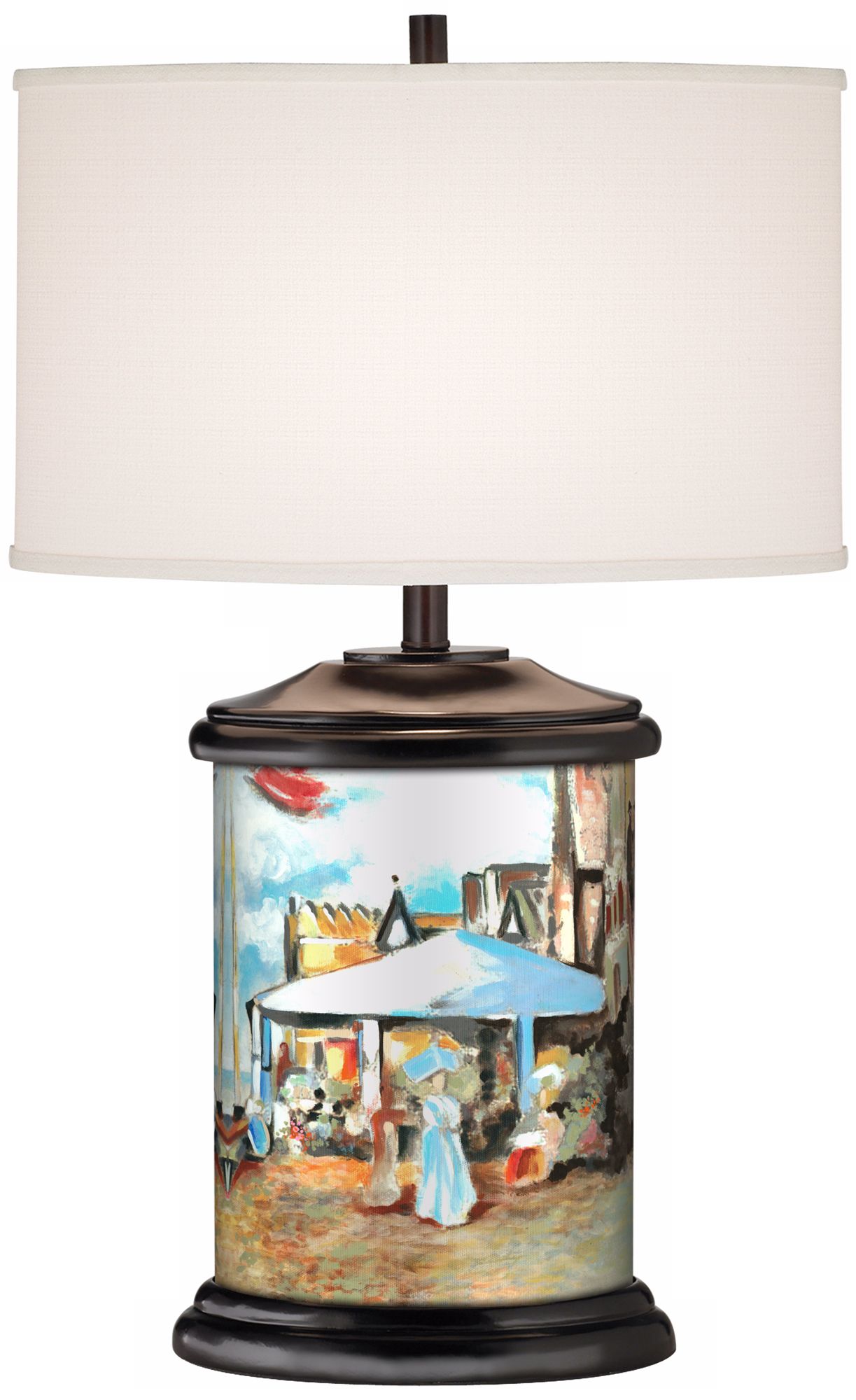 Seaside Walk Giclee Art Base Table Lamp