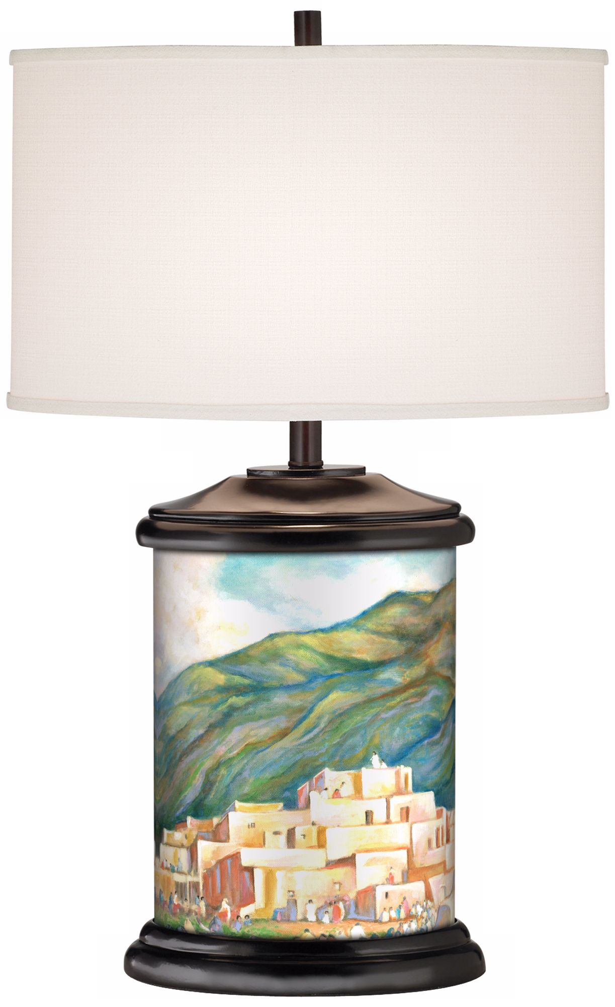 Adobe Village Giclee Art Base Table Lamp