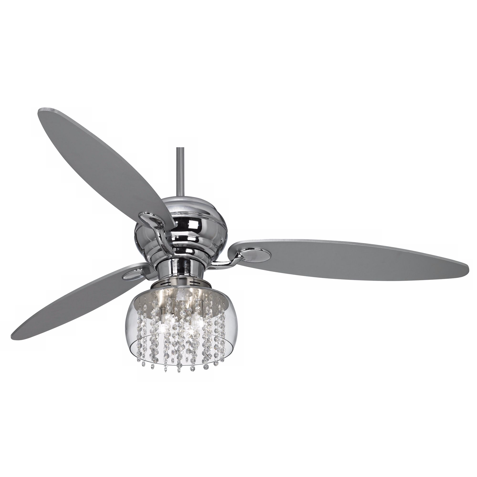 60" Spyder Chrome Ceiling Fan with Chrome Crystal Light Kit