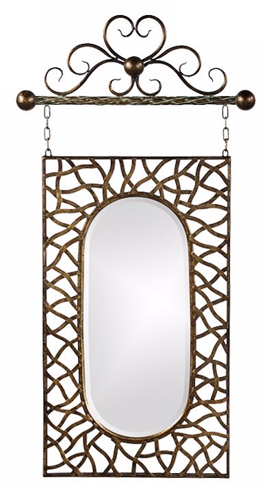 Irene Antique Bronze 39" High Hanging Wall Mirror