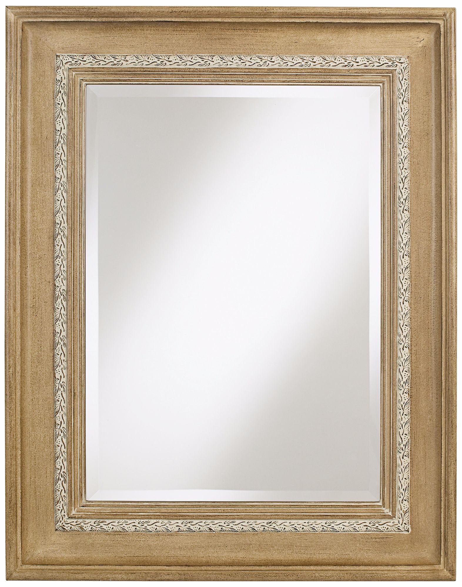 Bleached Oak Finish 37" High Wall Mirror