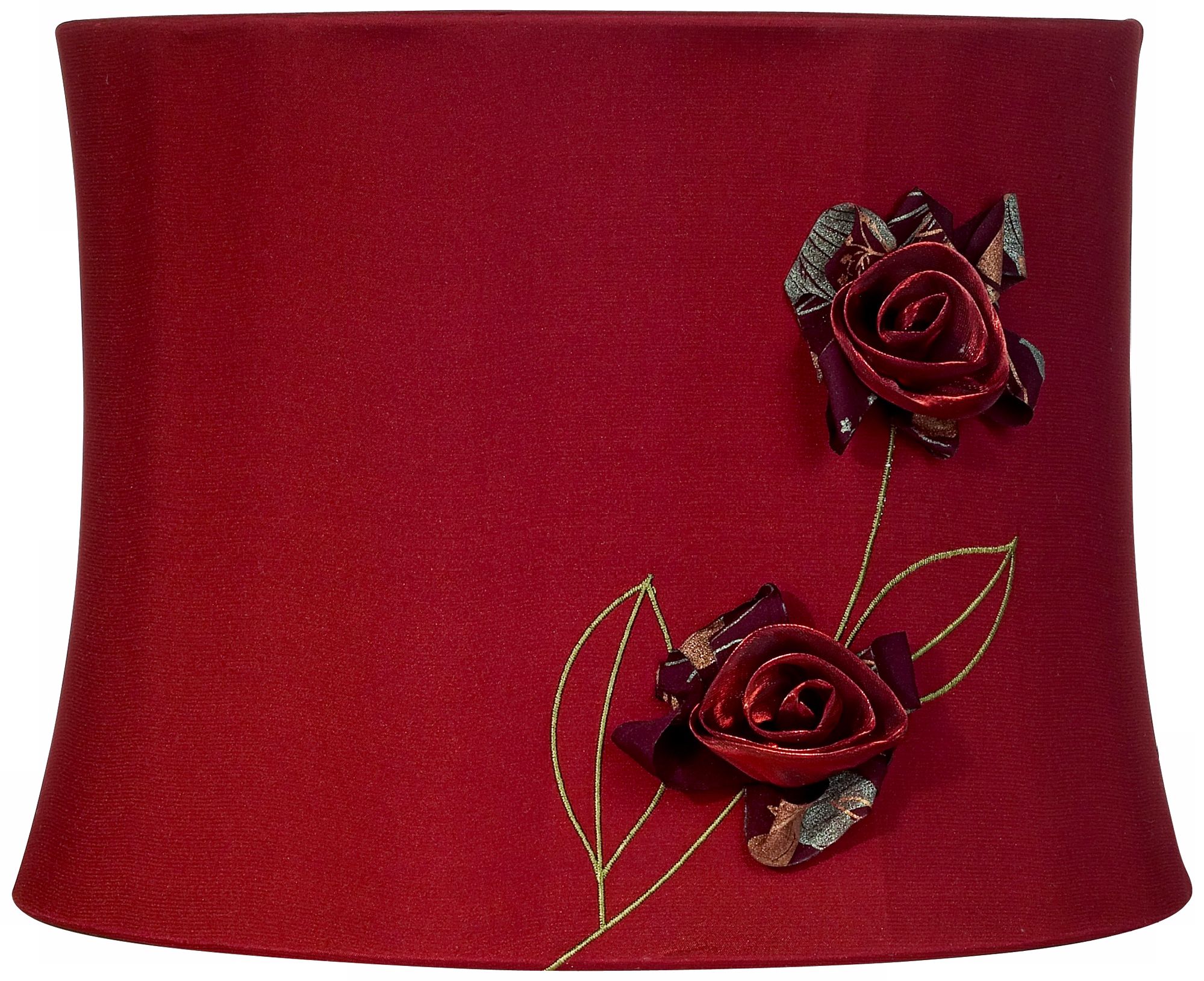 Wine Red Rose Drum Lamp Shade 11x12x9 (Spider) (R2467)