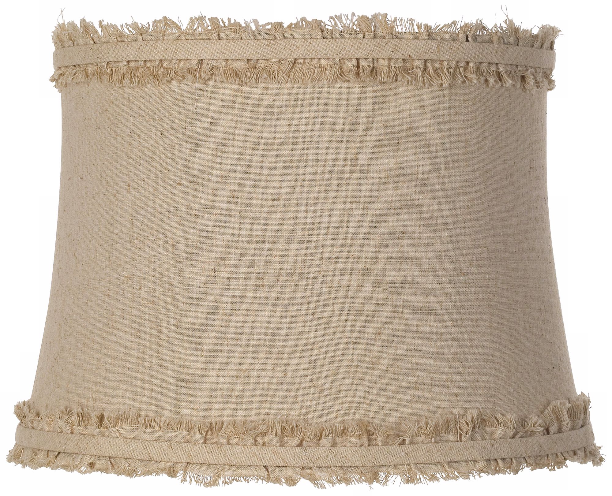 Raw Edge Linen Blend Drum Shade 12x14x10 (Spider)