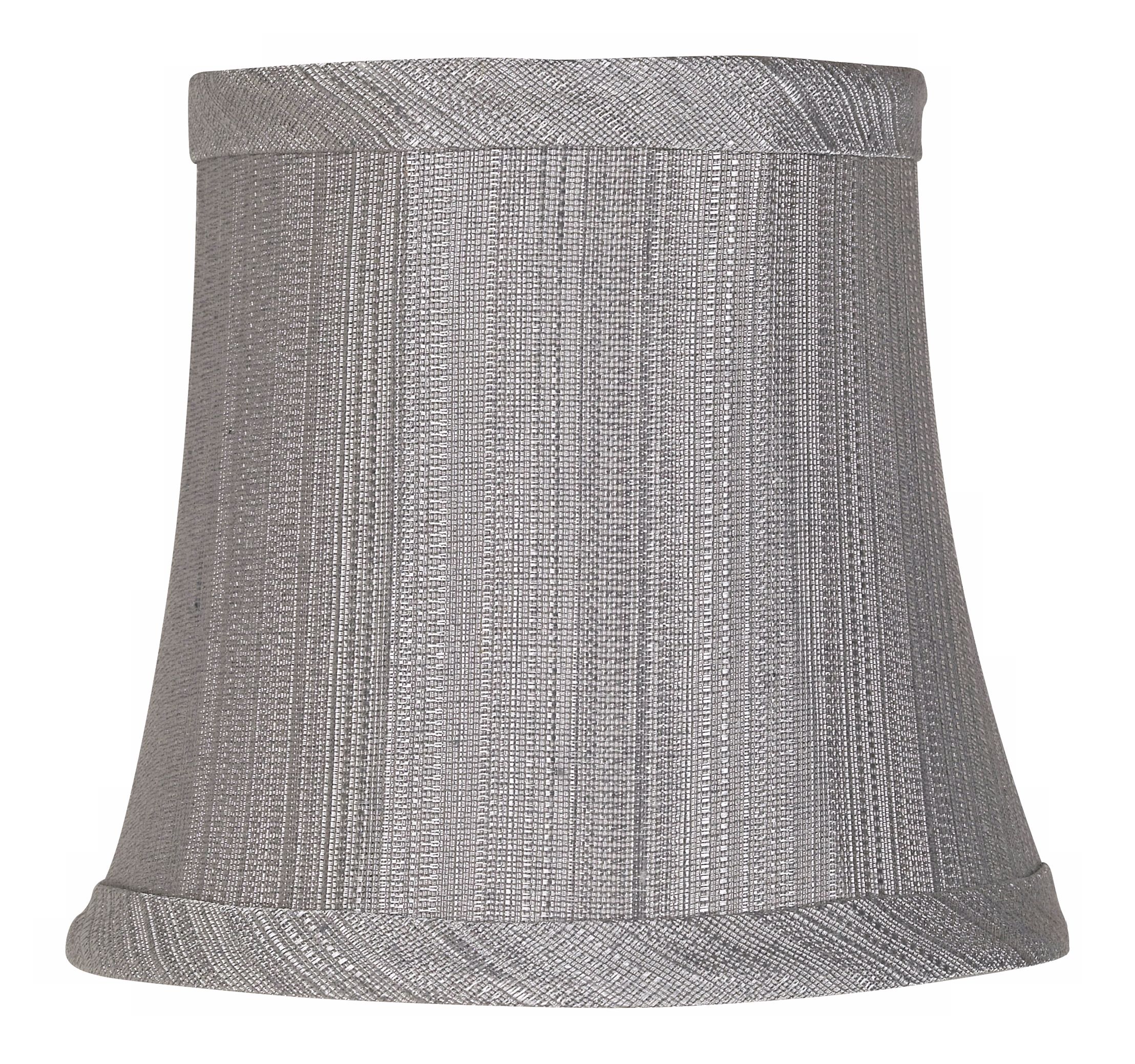 Silver Gray Fabric Lamp Shade 4x5.5x5 (Clip-On)