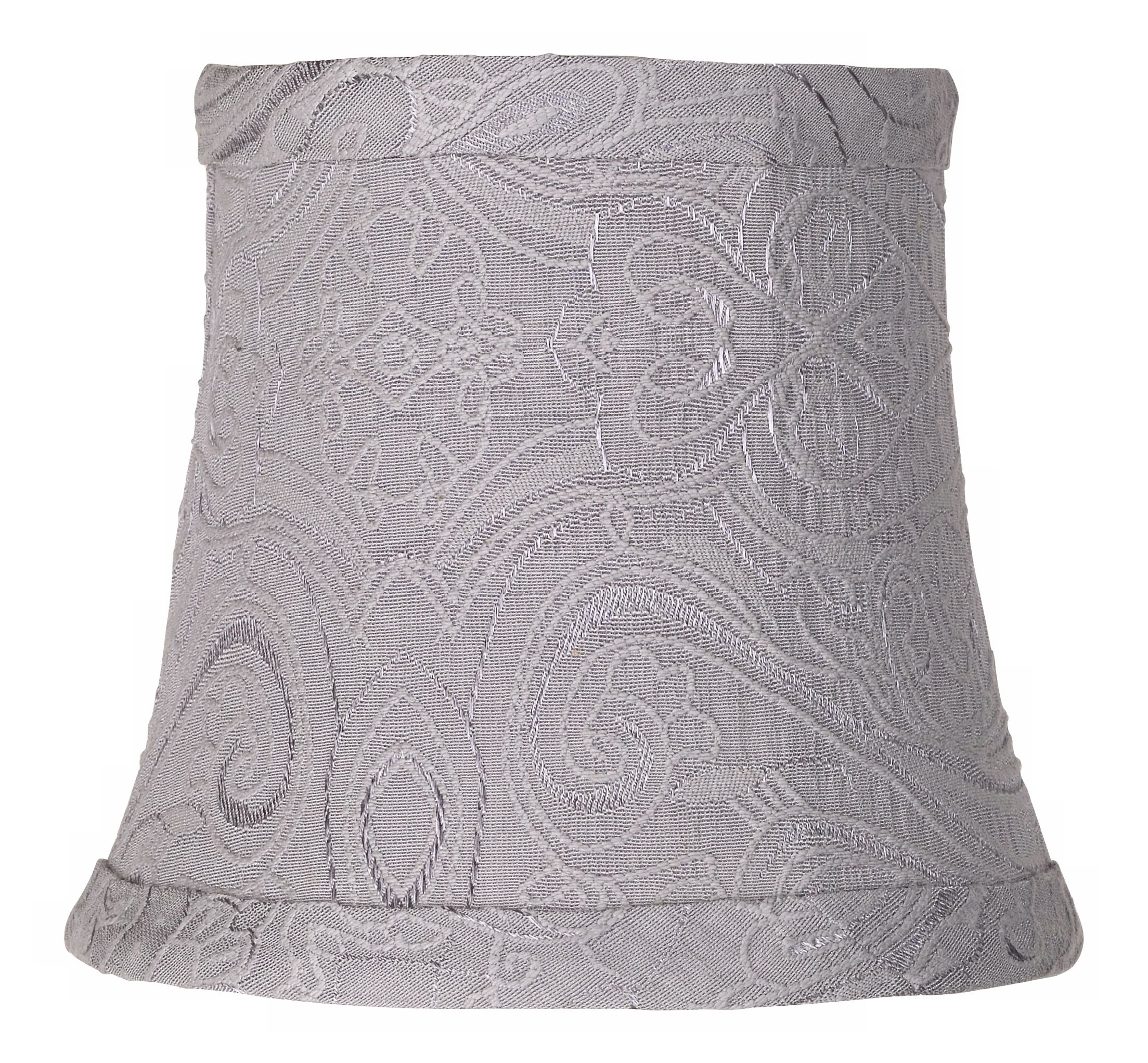 Grey Damask Morley Lamp Shade 4x5.5x5 (Clip-On)