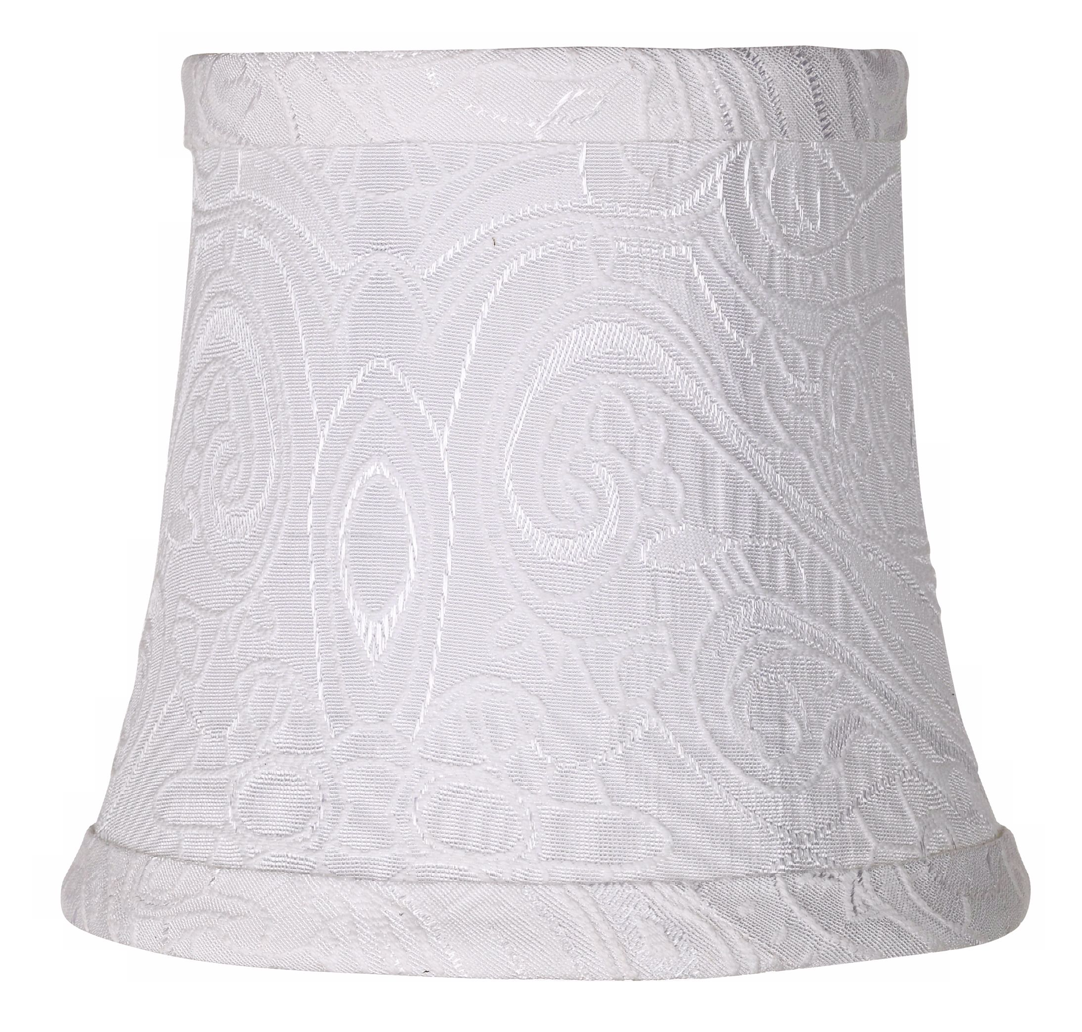 White Damask Morley Lamp Shade 4x5.5x5 (Clip-On)