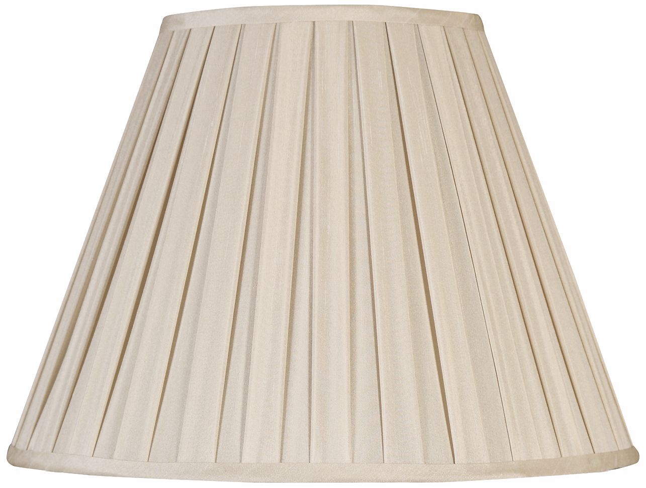 Off White Faux Silk Pleated Shade7x14x11 (Spider)