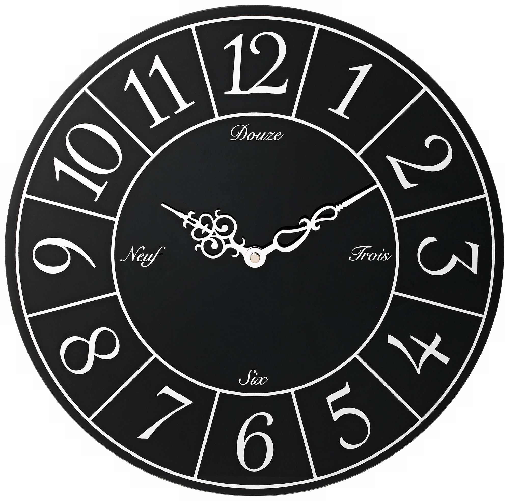 Noir Et Blanc Black and White13 3/4" Wide Wall Clock