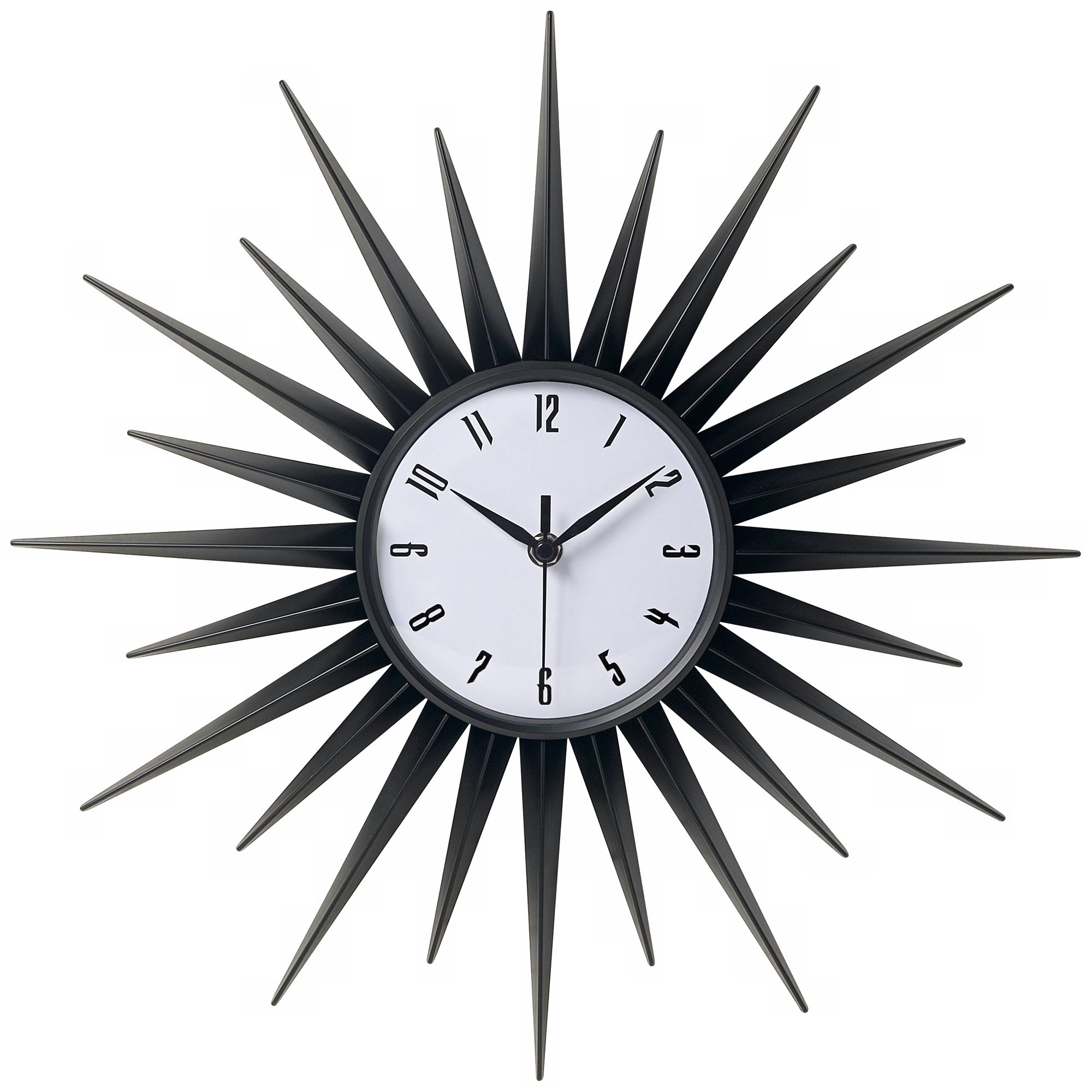 Retro 17" Wide Sunburst Wall Clock