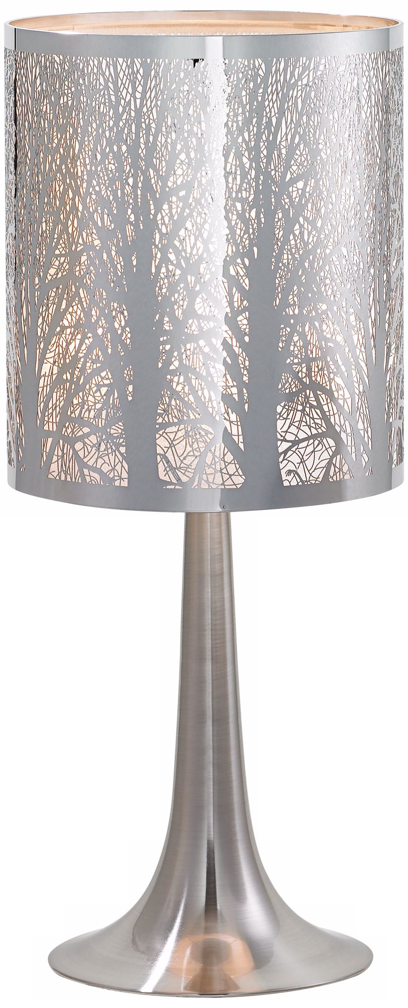 Possini Euro Design Laser-Cut Chrome Table Lamp