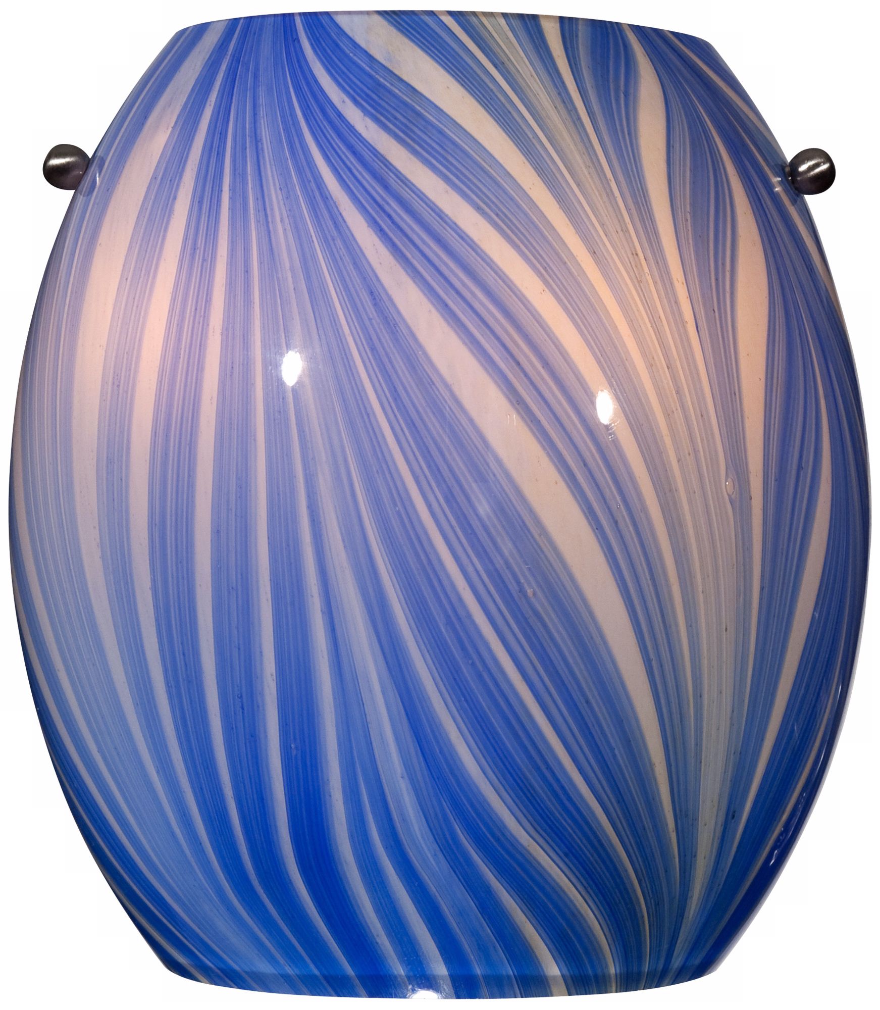Blue and White Swirl Art Glass 8" High Wall Sconce