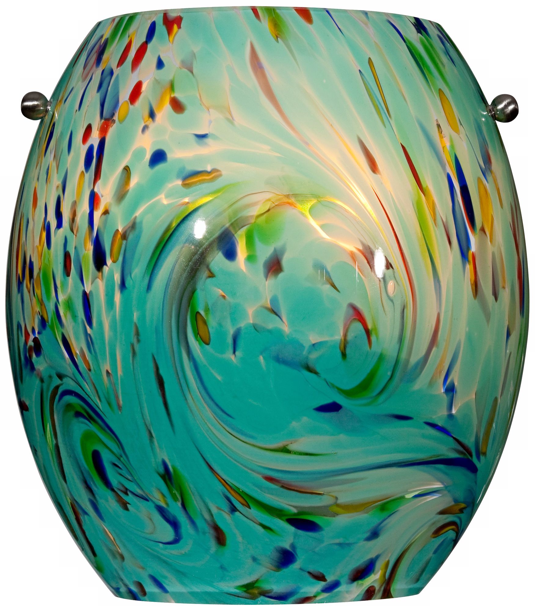 Green Multi-Color Swirl Glass 8" High Wall Sconce