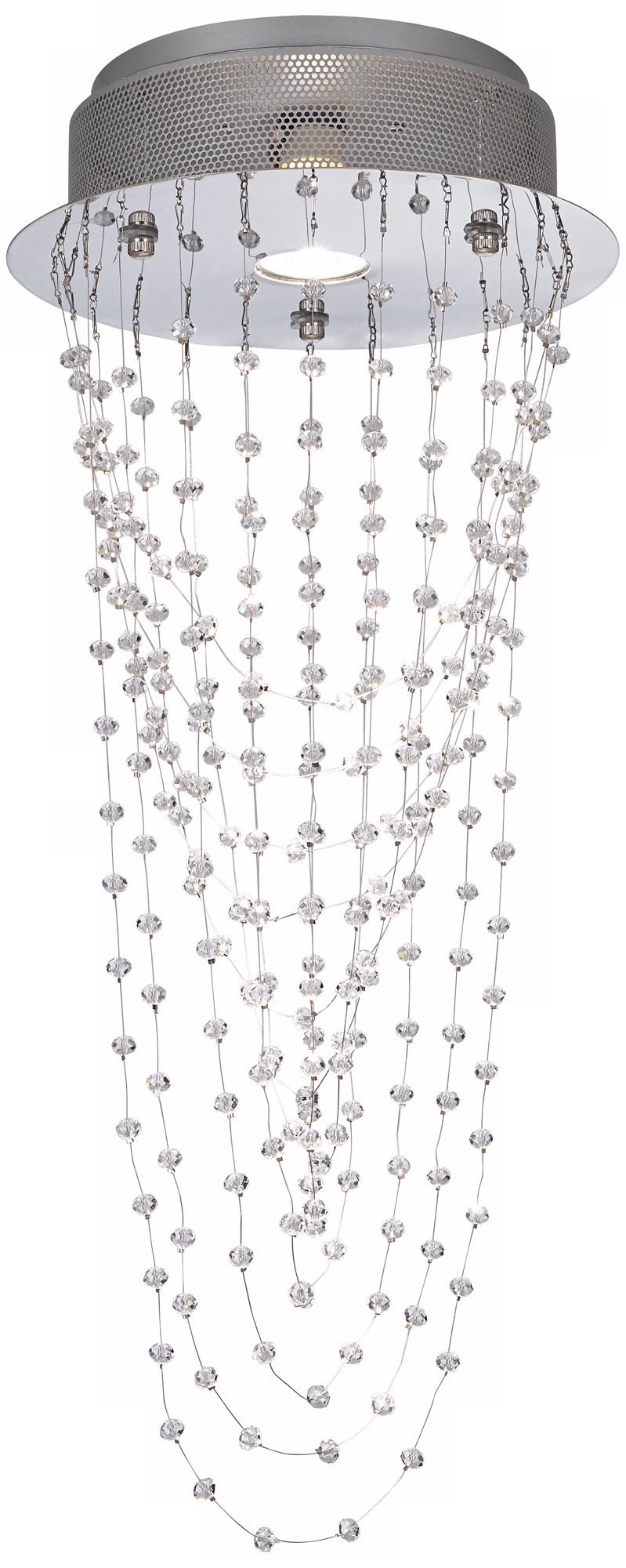 Crystal Necklace Twist 23" High Flushmount Ceiling Light