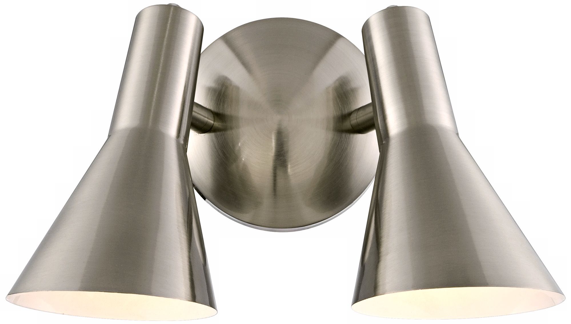 Brushed Nickel Contemporary 12" Wide 2-Light Wall Sconce