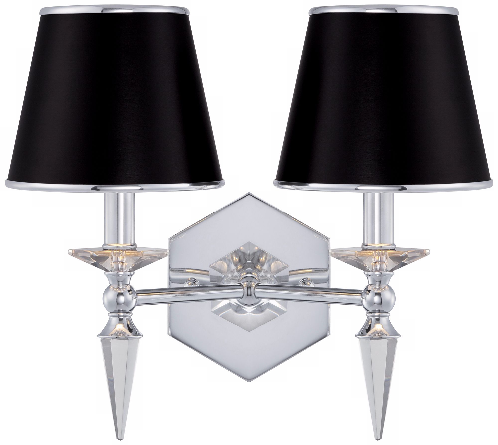 Vienna Full Spectrum Silver and Crystal 2-Light Wall Sconce
