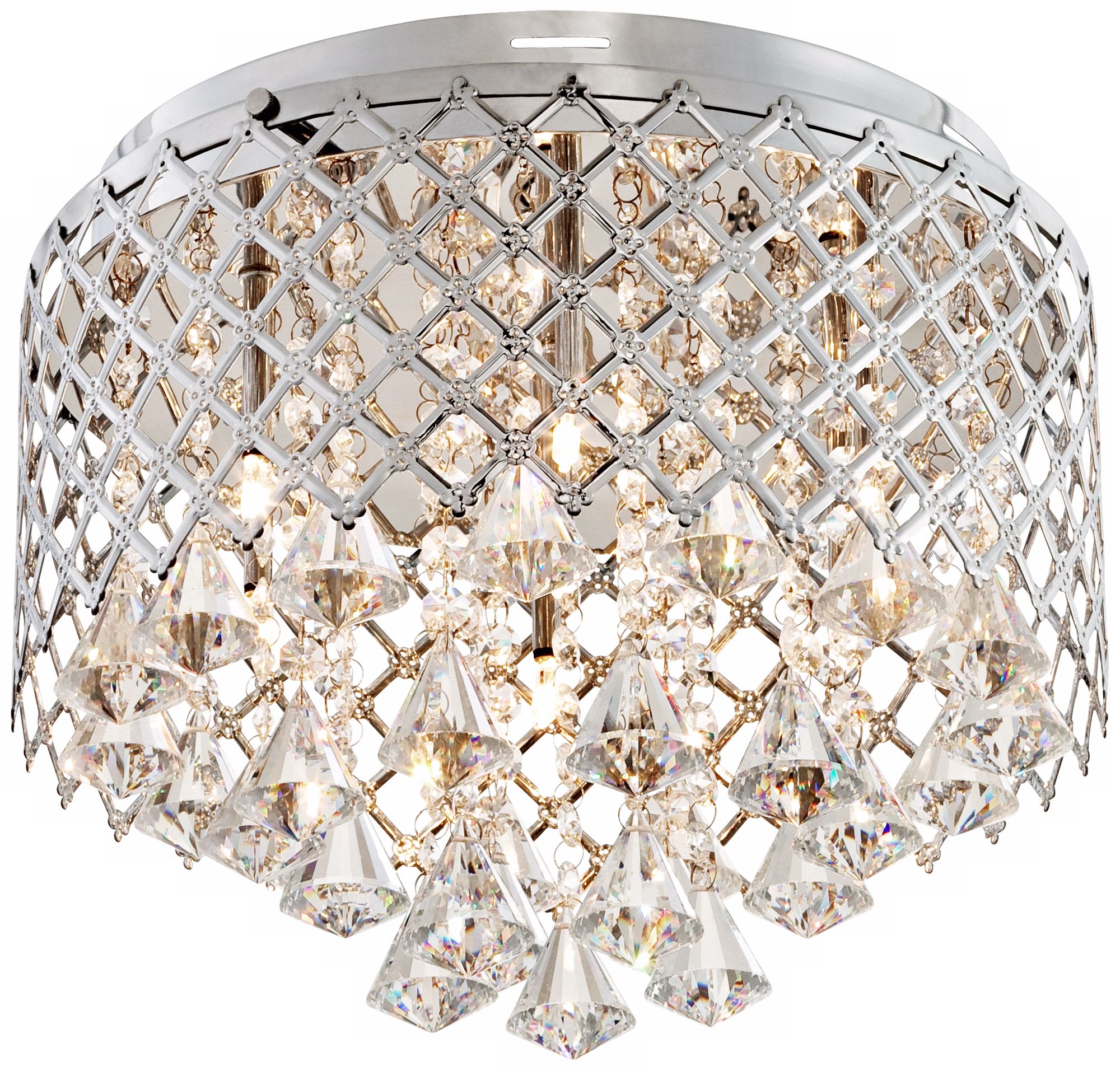 Criss-Cross Crystal 14" Wide Flushmount Ceiling Light