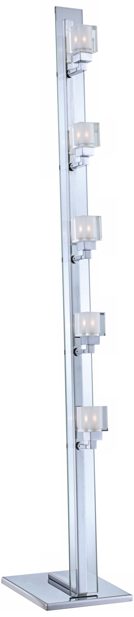 Possini Euro Design Glass and Chrome Halogen Floor Lamp