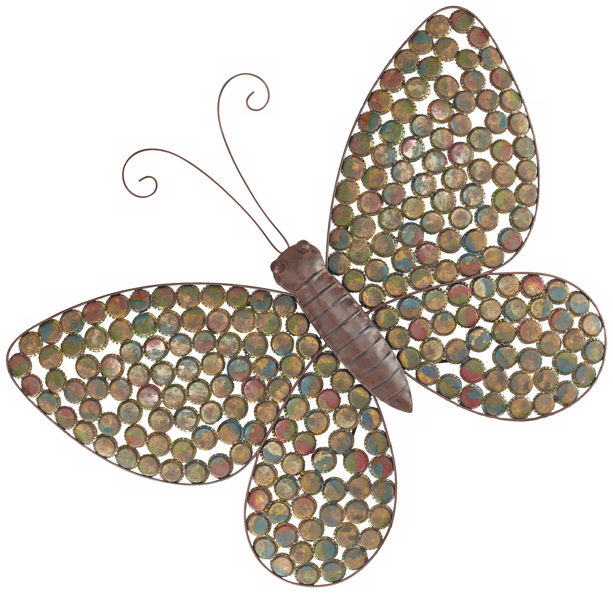 Pressed Bottle Cap Butterfly Wall Art