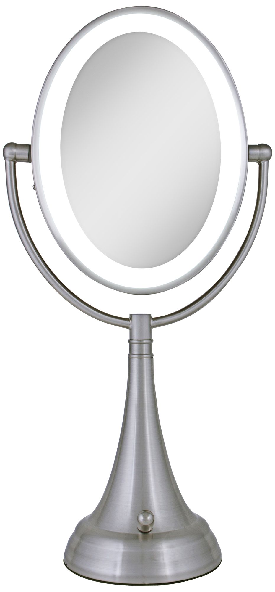 Satin Nickel Finish LED 19" High Oval Vanity Mirror