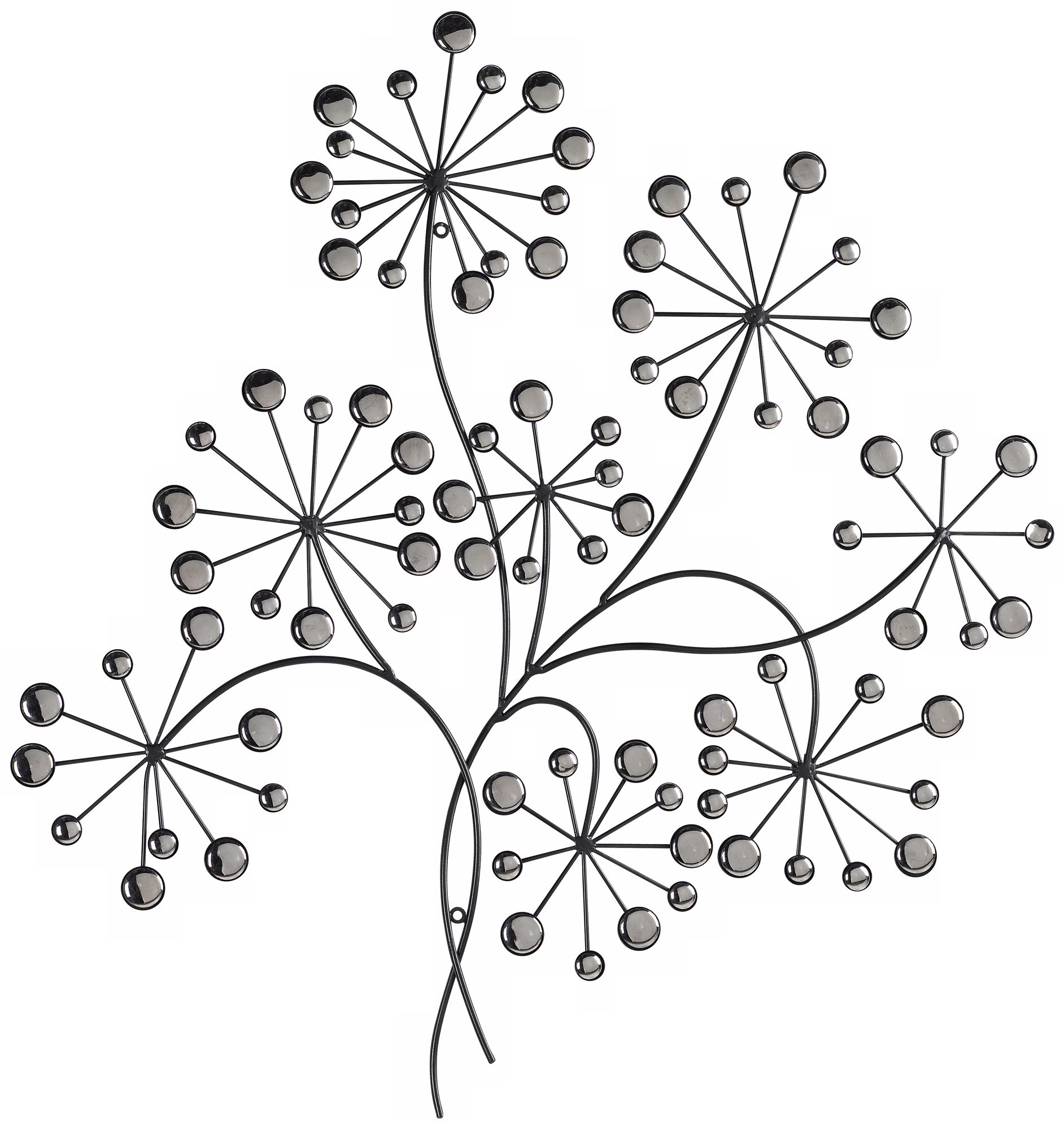 Floral Metal 33" High Wall Decor