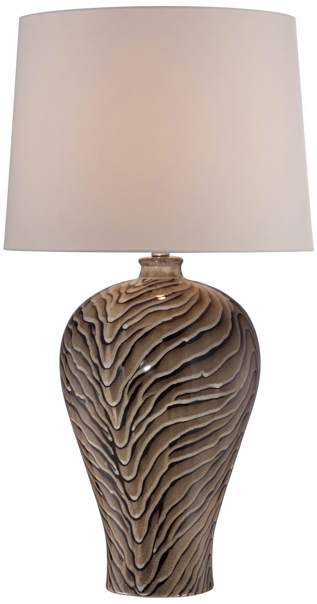Animal Print Ceramic Urn Table Lamp