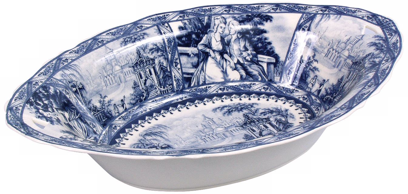 Blue and White Porcelain Vegetable Bowl