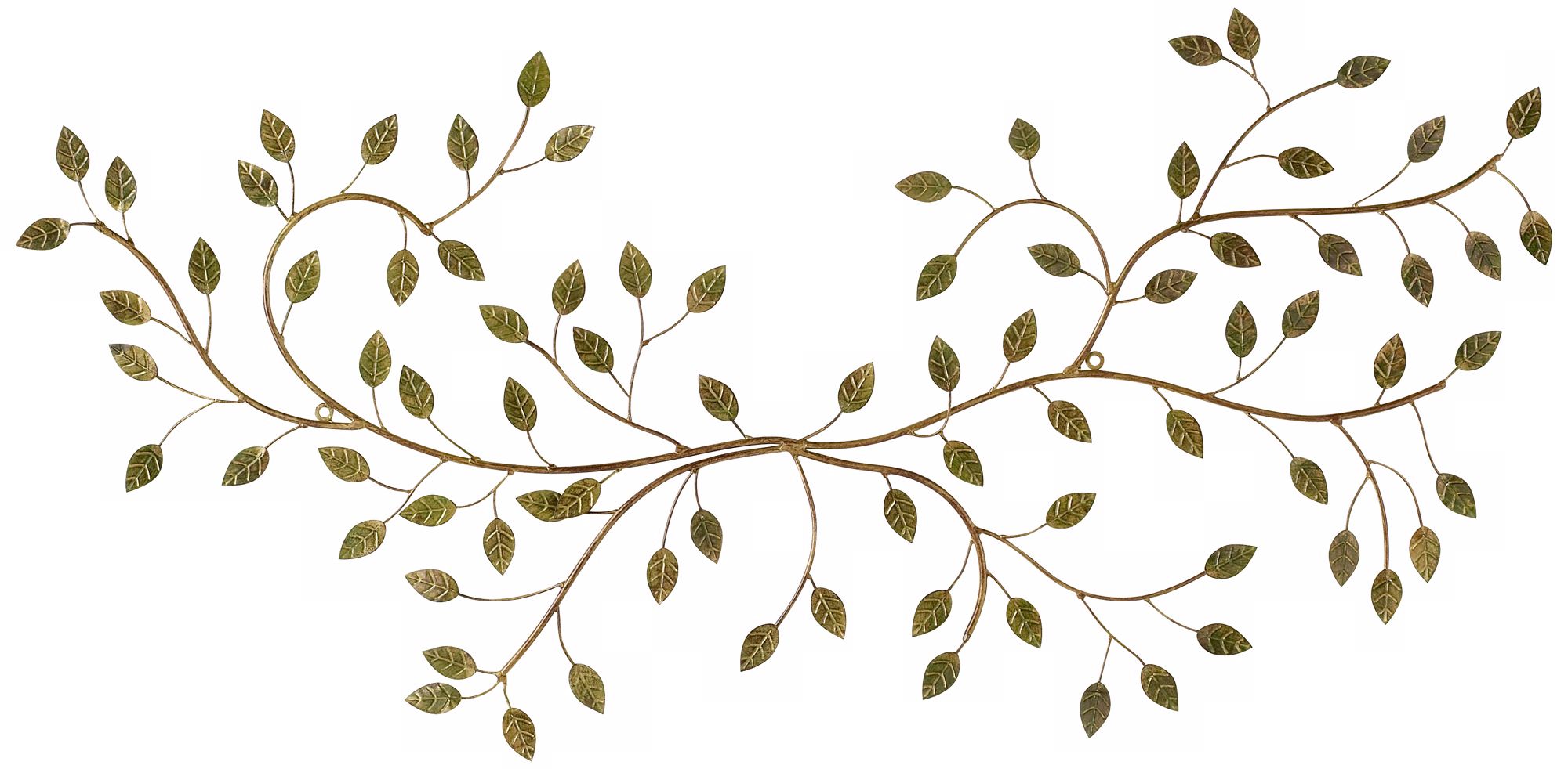 Elm Leaves Metal 40" Wide Wall Décor