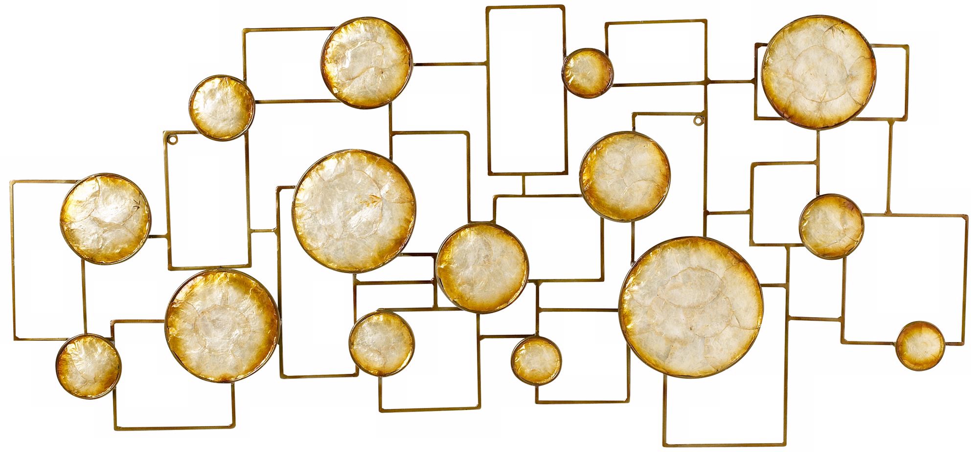 Capiz Circles and Rectangles 44 1/2" Wide Wall Décor