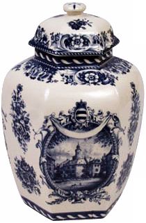 Blue and White Porcelain 10 1/2" High Jar